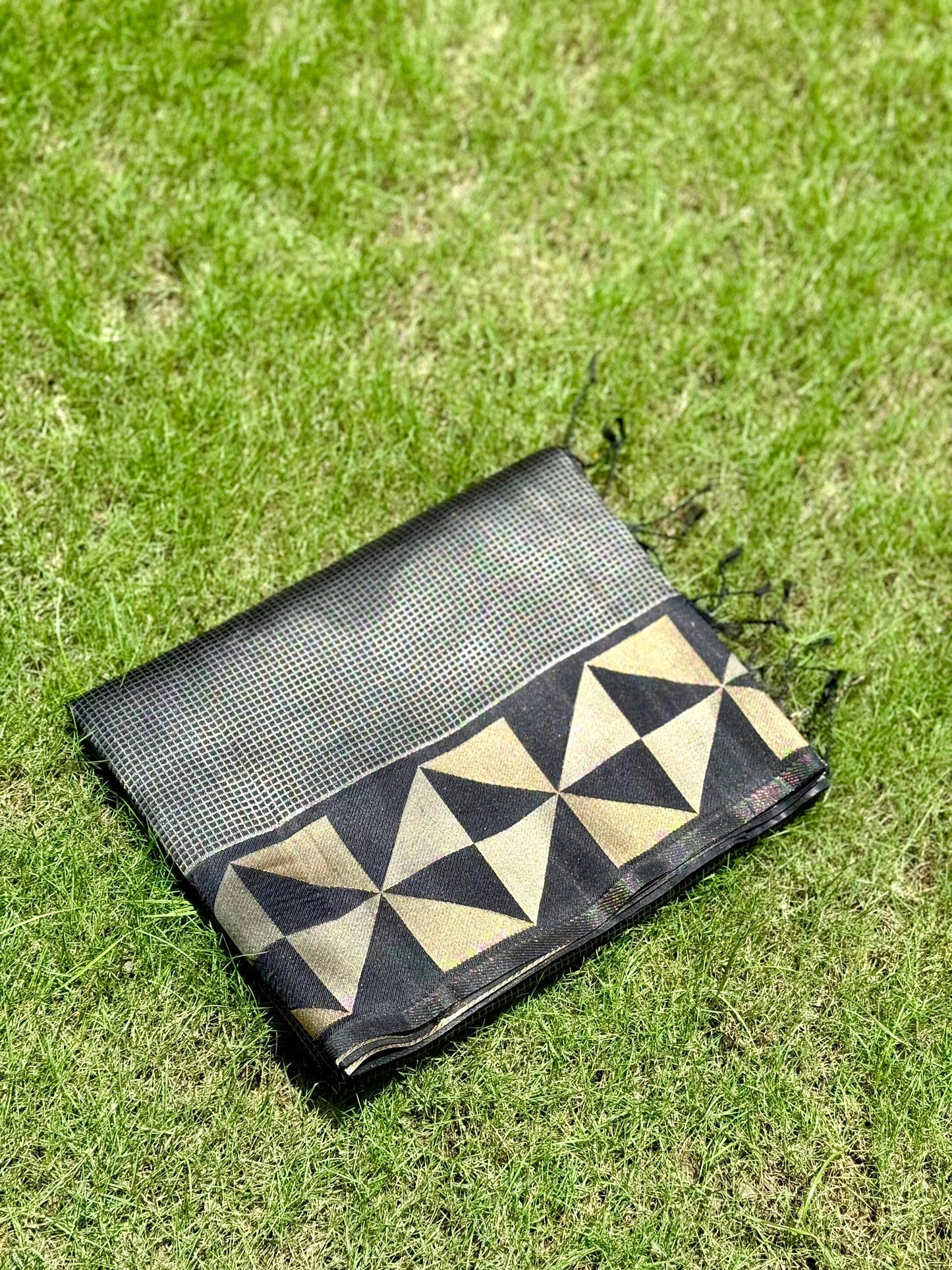 Black Sona Chandi Weave Katan Silk Saree