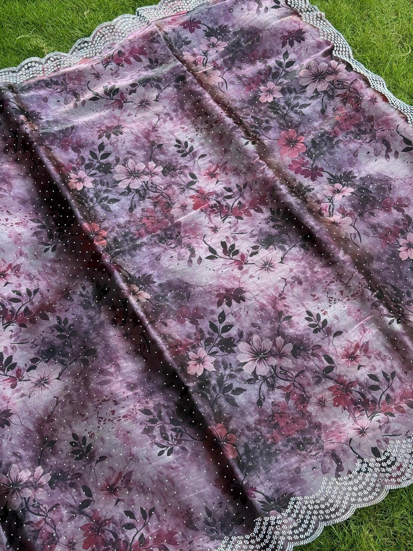 Wine imported Jimmy Swarovski Saree