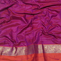 Wine Banarasi Silk Kanchi Zari Work Saree