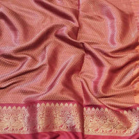 Maroon Colour Double Border Chex Weaving Banarasi Soft Silk Saree