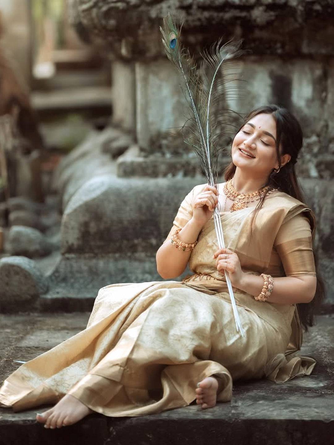 Regal Gold Kanjivaram Tissue Saree