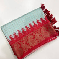 Cupric Sulfate Soft Silk Gadwal Weaving Saree