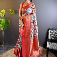 Elegant Kanchi Zari Kalamkari Silk Saree