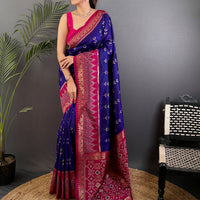 Regal Purple Soft Silk Ikkat Saree