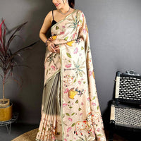 Regal Pichwai Border Semi Tussar Saree