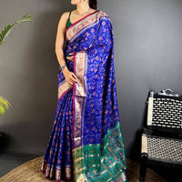Purple Pochampally Double Ikkat Saree