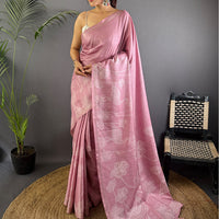 Tussar Ghicha Silk Floral Patchwork Saree