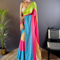 Vibrant Poly Chiffon Swaroki Work Saree