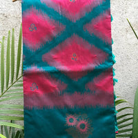 Rani Tussar Silk Ikkat Weaving Saree