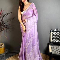 Majestic Peal Satin Tissue Saree