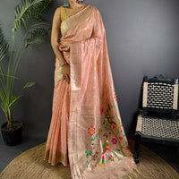 Royal Minakari Weave Soft Organza Paithani Saree