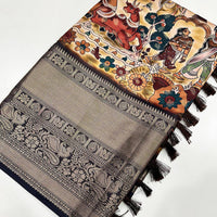 Heritage Bloom Kalamkari Silk Saree