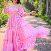 Rose Pink Floral Printed Dress