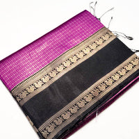 Magenta Banarasi Katan Silk Saree