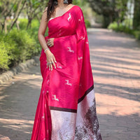 Rani Soft Silk Saree With Postar Weaving Zari Pallu
