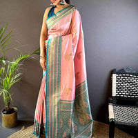Baby Pink Soft Silk Kanjivaram Saree
