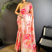 Classic Pink Soft Tussar Ghicha Saree