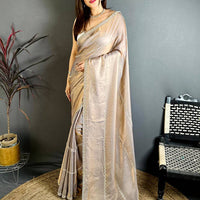 Vibrant Peal Satin Tissue Saree