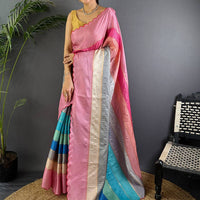 Soft Tussar Barbie Rainbow Saree