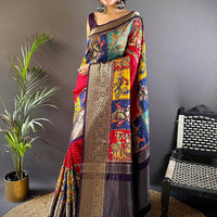 Patchwork Grace Viscose Dola Silk Saree