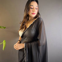 Black Rangoli Silk Saree