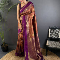 Gold Zari Bantex Border Silk Saree