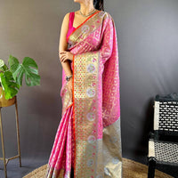 Zari Minakari Kota Doria Saree
