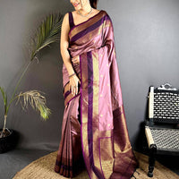 Regal Onion Shade Gadwal Silk Saree