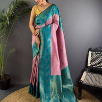 Pink Majesty Banarasi Katan Silk Saree