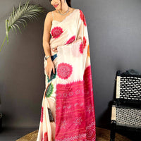 Regal Chiffon Bandhej Swarovski Saree