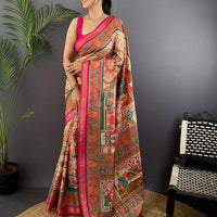 Soft Silk Pashmina Kashmiri Print Saree