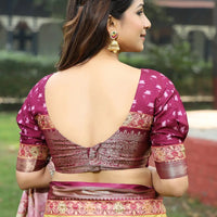 Light Green Colour Pure Viscose Dola Silk Saree with Pichwai Kalamkari Print - Luxe
