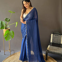 Blue Rangoli Silk Saree