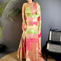 Multicolor Geometric Kanjivaram Silk Saree