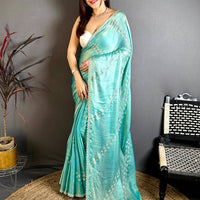 Crystal Peal Satin Tissue Saree
