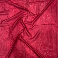 Red Dola Silk Pen Kalamkari Print Saree