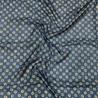 Steel Blue Leaf Print Ghicha Handloom Saree