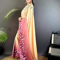 Vibrant Soft Chinnon Chiffon Floral Saree
