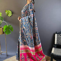 Navy Blue Elegance Gamthi Saree
