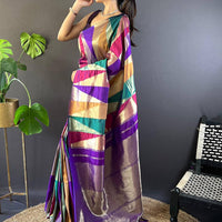 Geometrical Design Kanjivaram Silk Saree