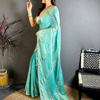 Crystal Peal Satin Tissue Saree
