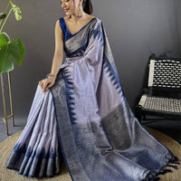 Mauve Banarasi Silk Gadwal Pattu Saree