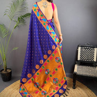 Navy Yeola Paithani Soft Silk Saree