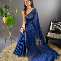 Blue Rangoli Silk Saree