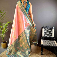 Baby Pink Soft Silk Kanjivaram Saree
