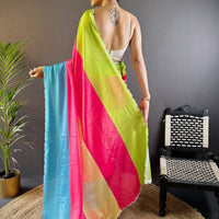 Vibrant Poly Chiffon Swaroki Work Saree