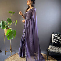 Lavender Frost Rangoli Silk Saree