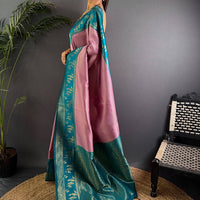 Pink Majesty Banarasi Katan Silk Saree