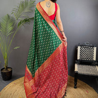 Radiance Green Soft Silk Ikkat Saree
