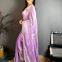 Majestic Peal Satin Tissue Saree